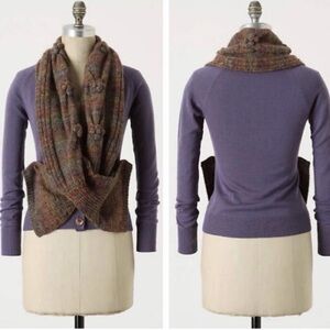 Charlie & Robin size large wool scarf wrapped cardigan